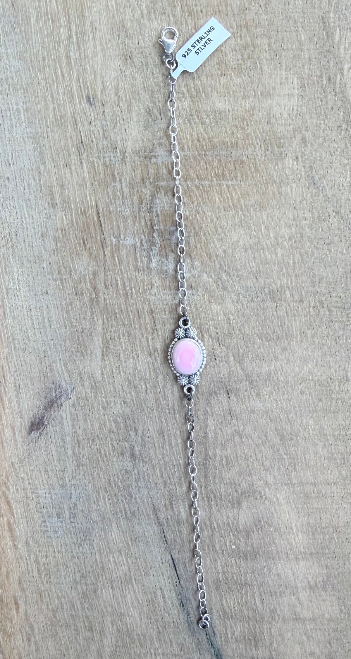 Pink Conch Sterling Silver Bracelet