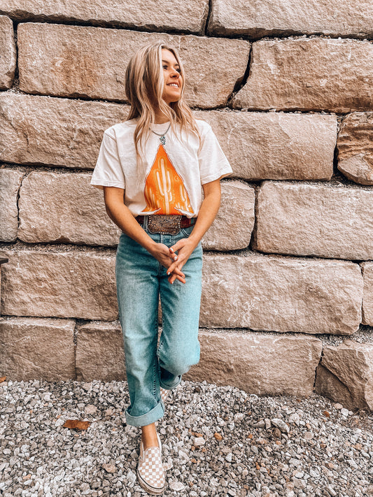 Neon Arrowhead Tee (Cream)