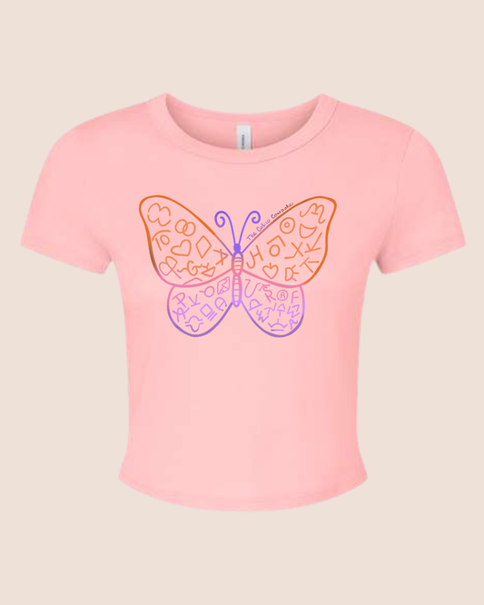 Branded Butterfly Baby Tee (Pink)