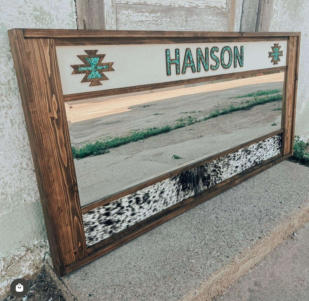 Custom Cowhide Mirror