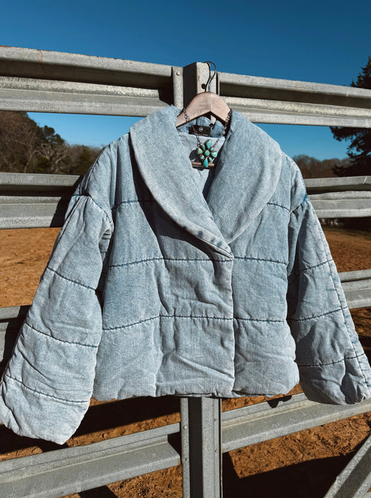 The Quilted Denim Coat