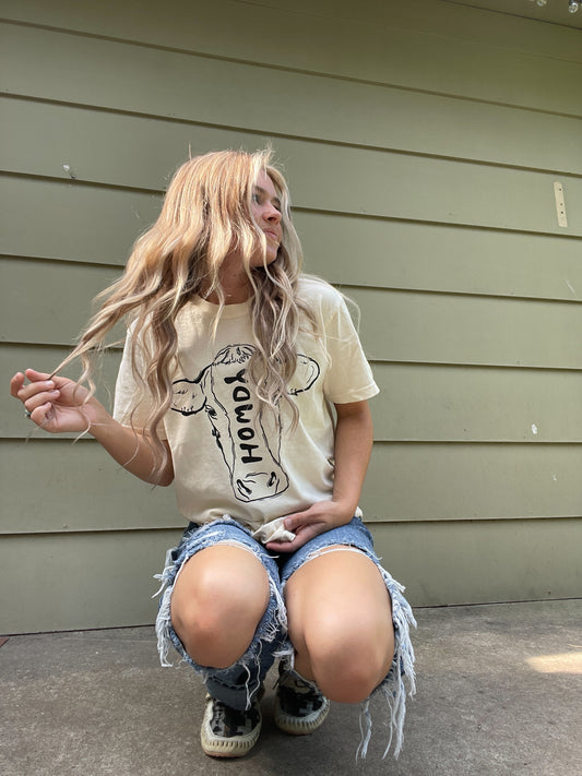 Howdy Cow Tee CC(Cream)