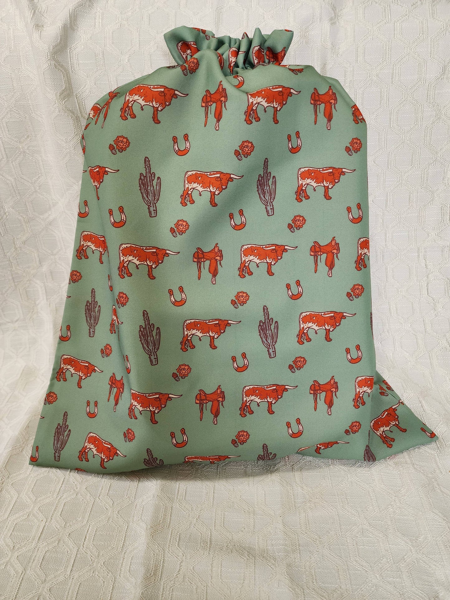Western Reusable Gift Bag- Any Occasion Longhorn and Cactus