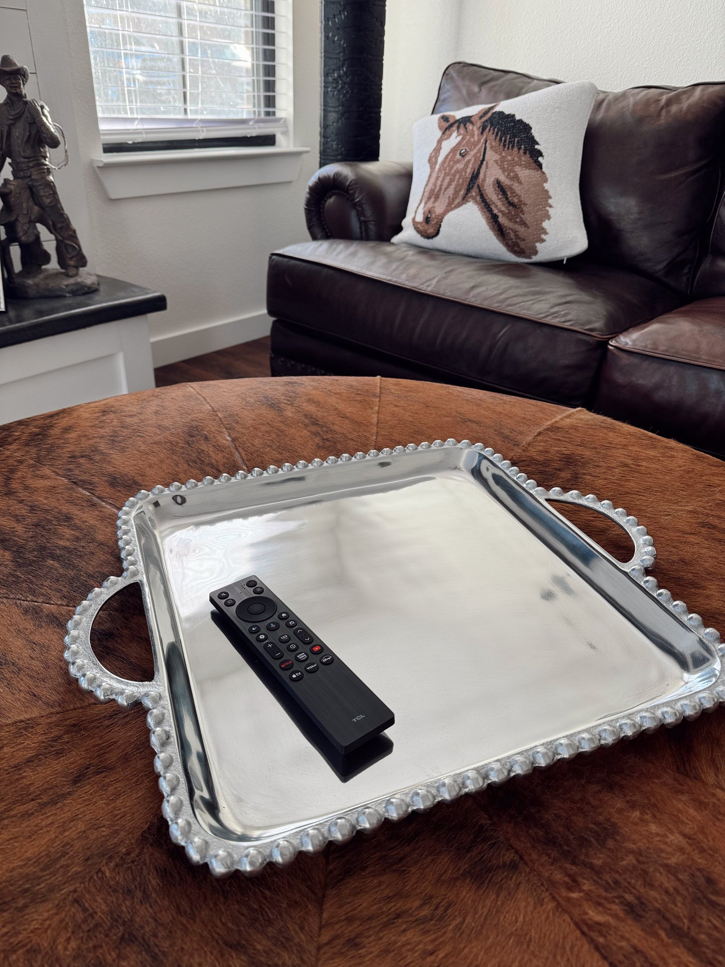 The Square Beaded Handle Tray