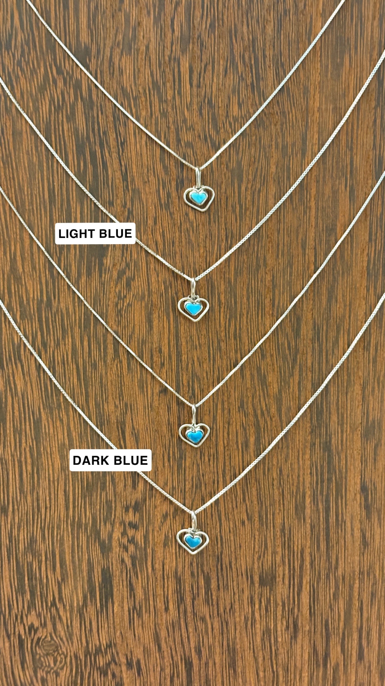 DAINTY ZUNI TURQUOISE HEART NECKLACE