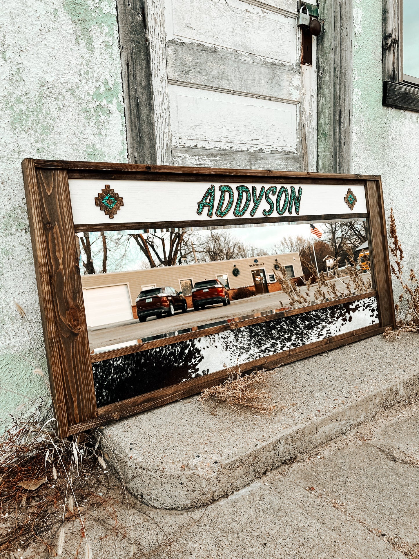 Custom Cowhide Mirror