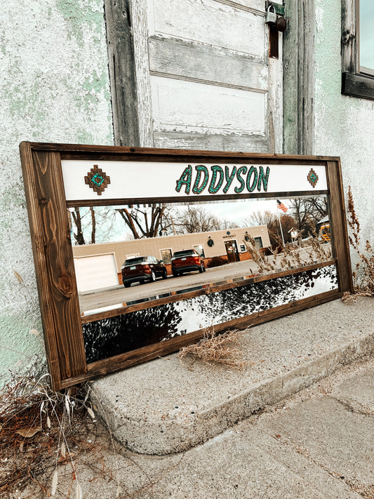 Custom Cowhide Mirror