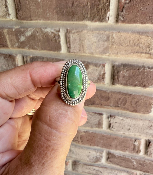 Green Turquoise Sterling Silver Ring