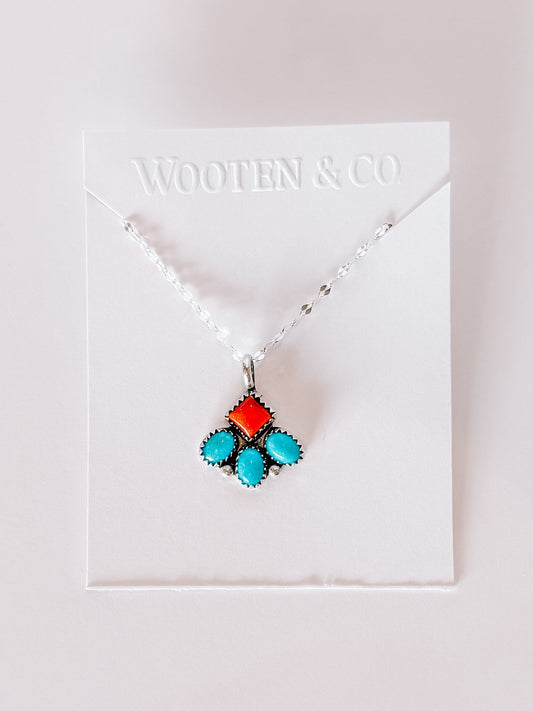 Flint Stone Cluster Necklace
