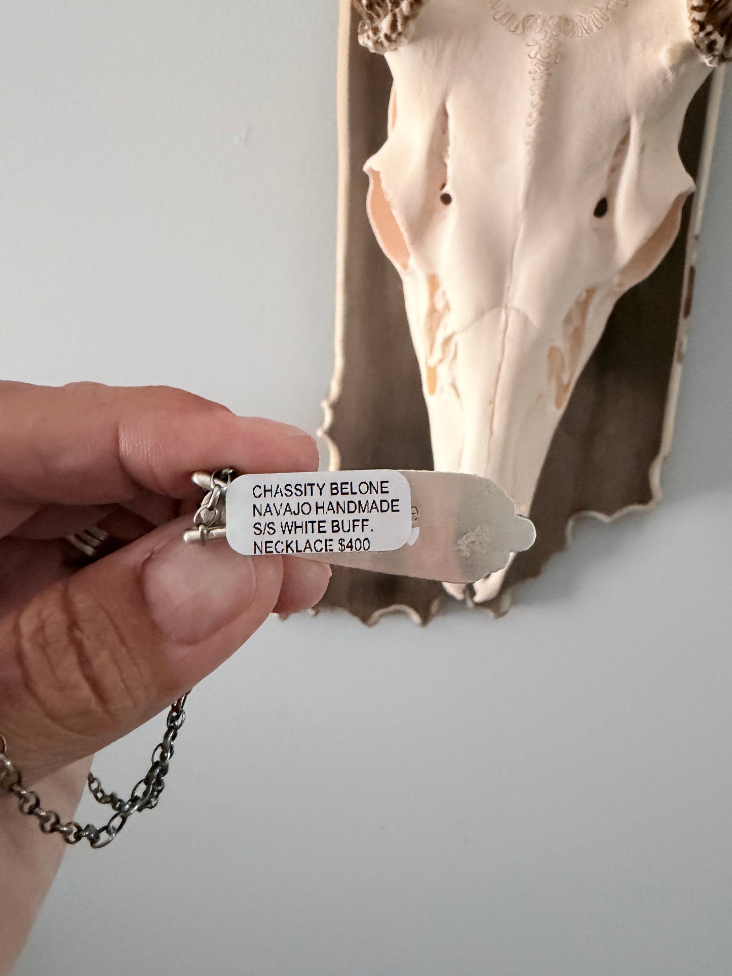 Navajo Made By Chassity Belone White Buffalo Necklace