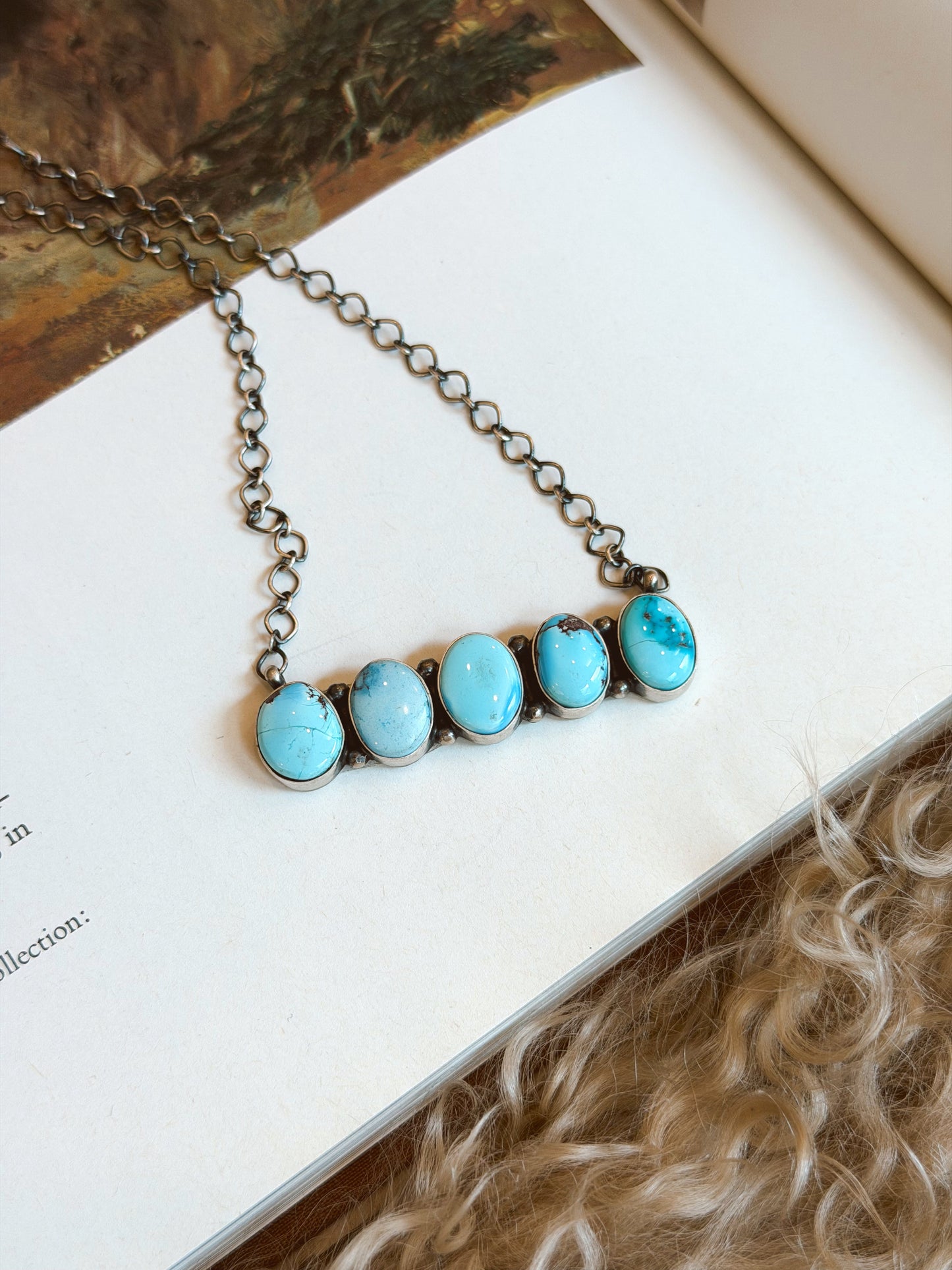 The Golden Hills Turquoise Bar Necklace