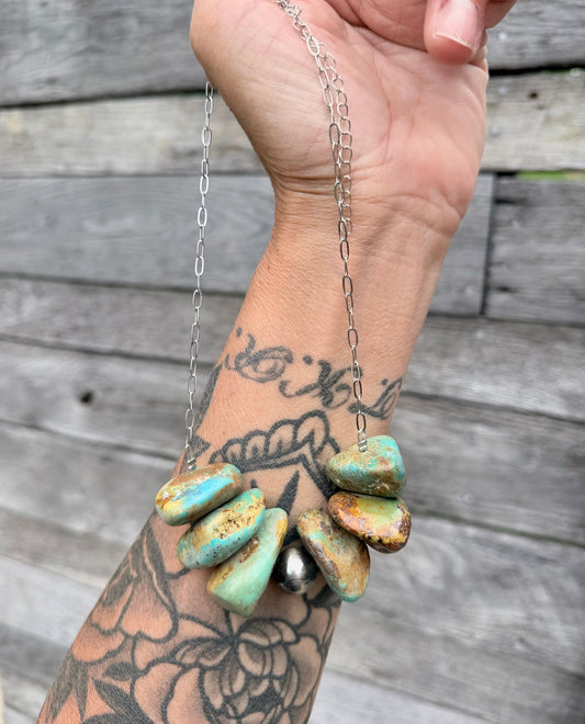 Chunky Turquoise Statement Necklace