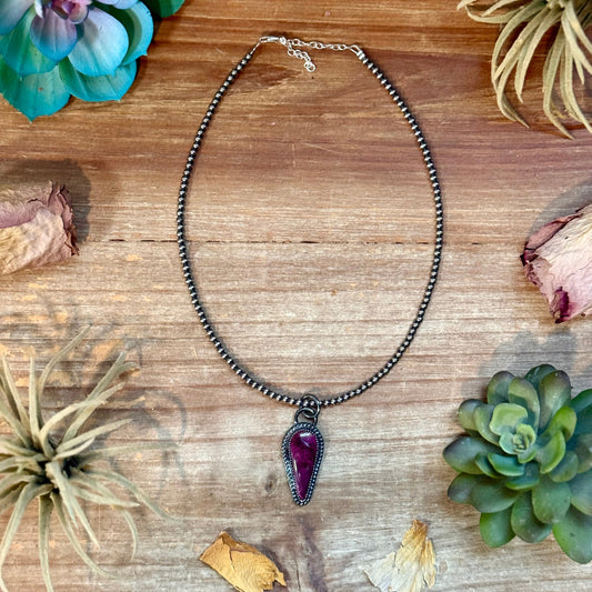 FREE Sterling Silver Pearl Necklace + MJ Purple Spiny Oyster Pendant