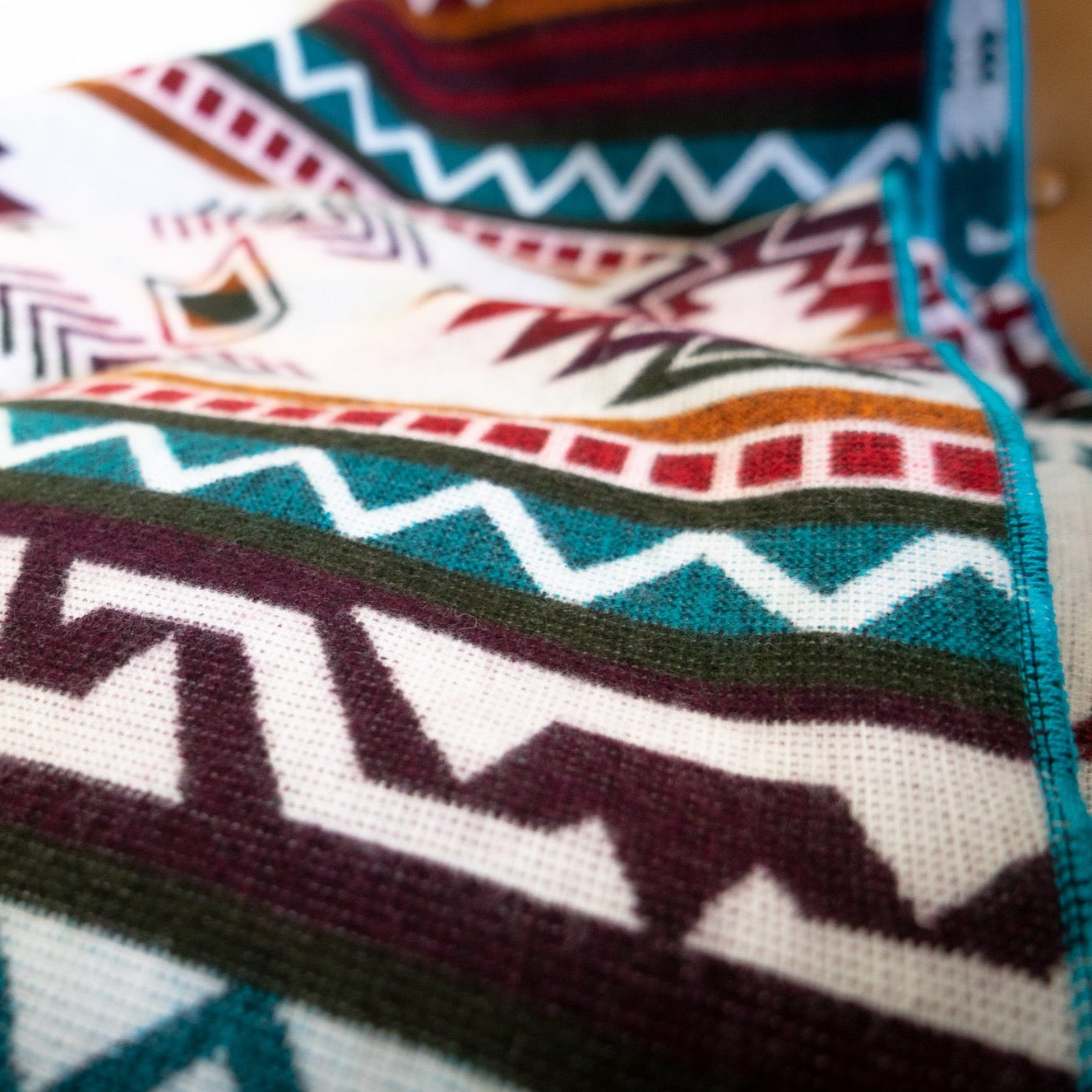 Andean Alpaca Wool Blanket - Turquoise