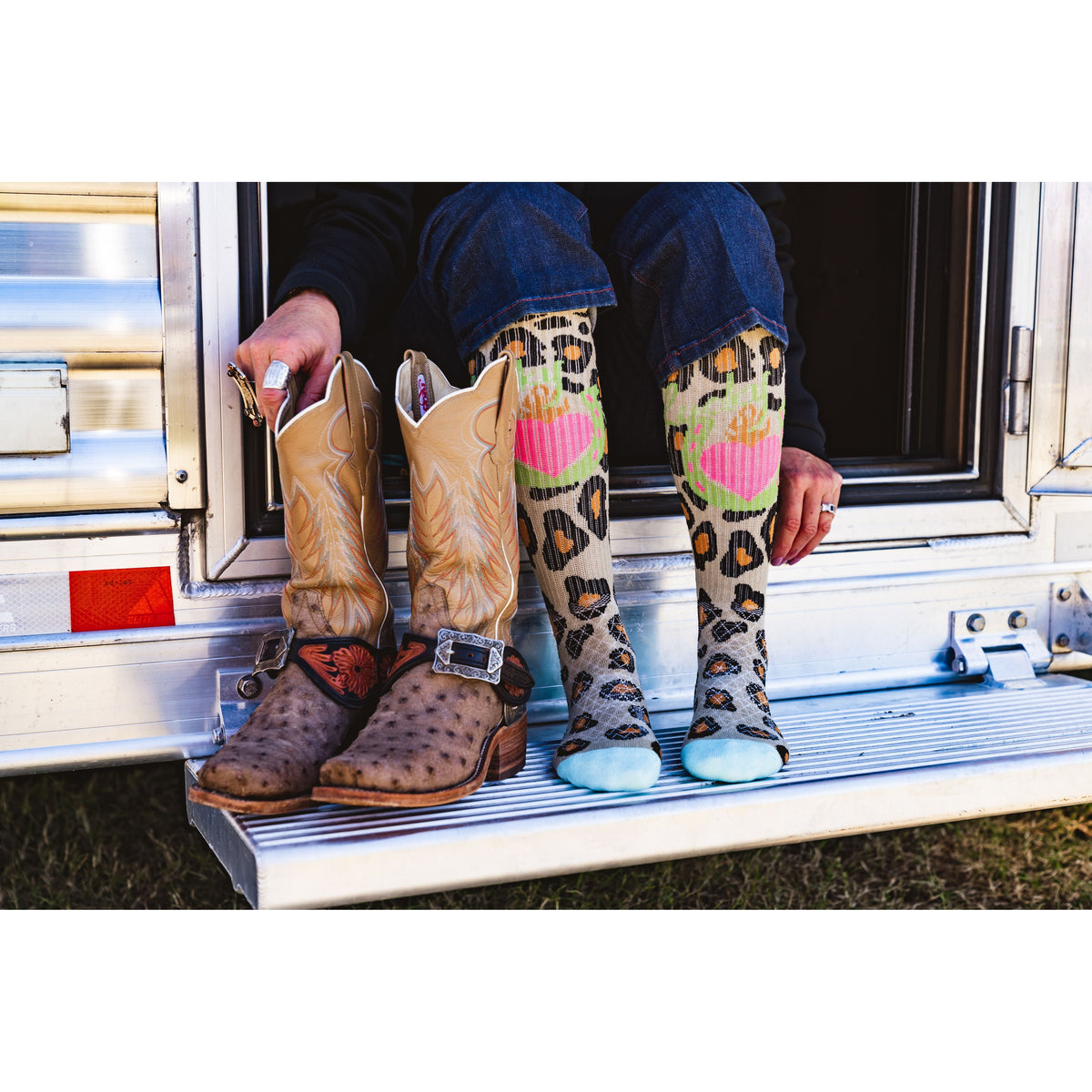 Lucky Leopard Diva Performance Boot Socks