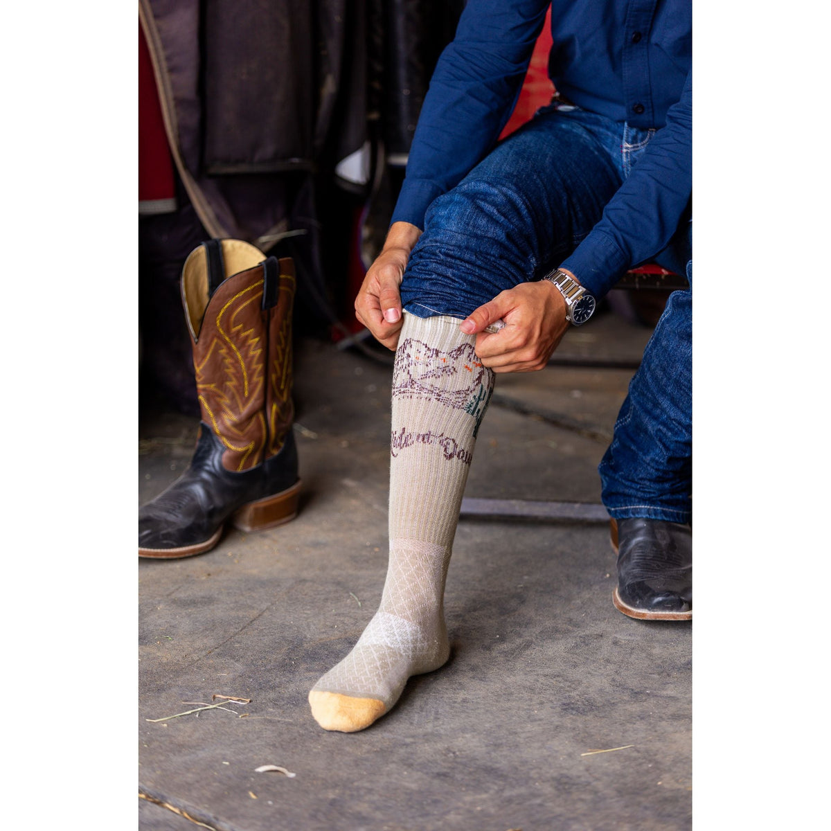 We Ride At Dawn Tan Performance Socks