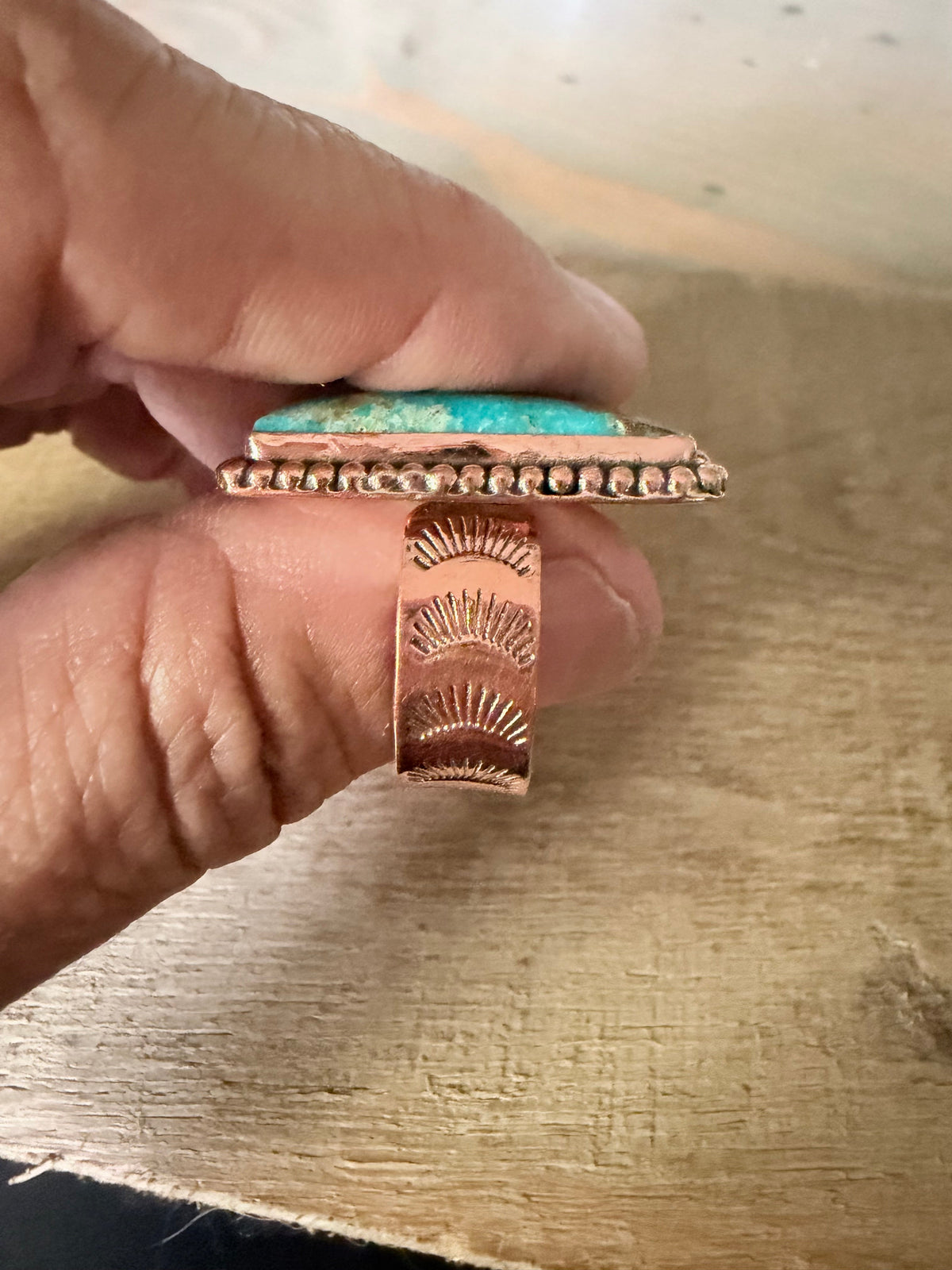 Catalina Turquoise and Copper Adjustable Ring