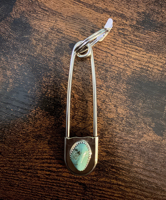 Kingman Sterling Silver Paperclip Keychain Native Made By Dorothy Yazzie