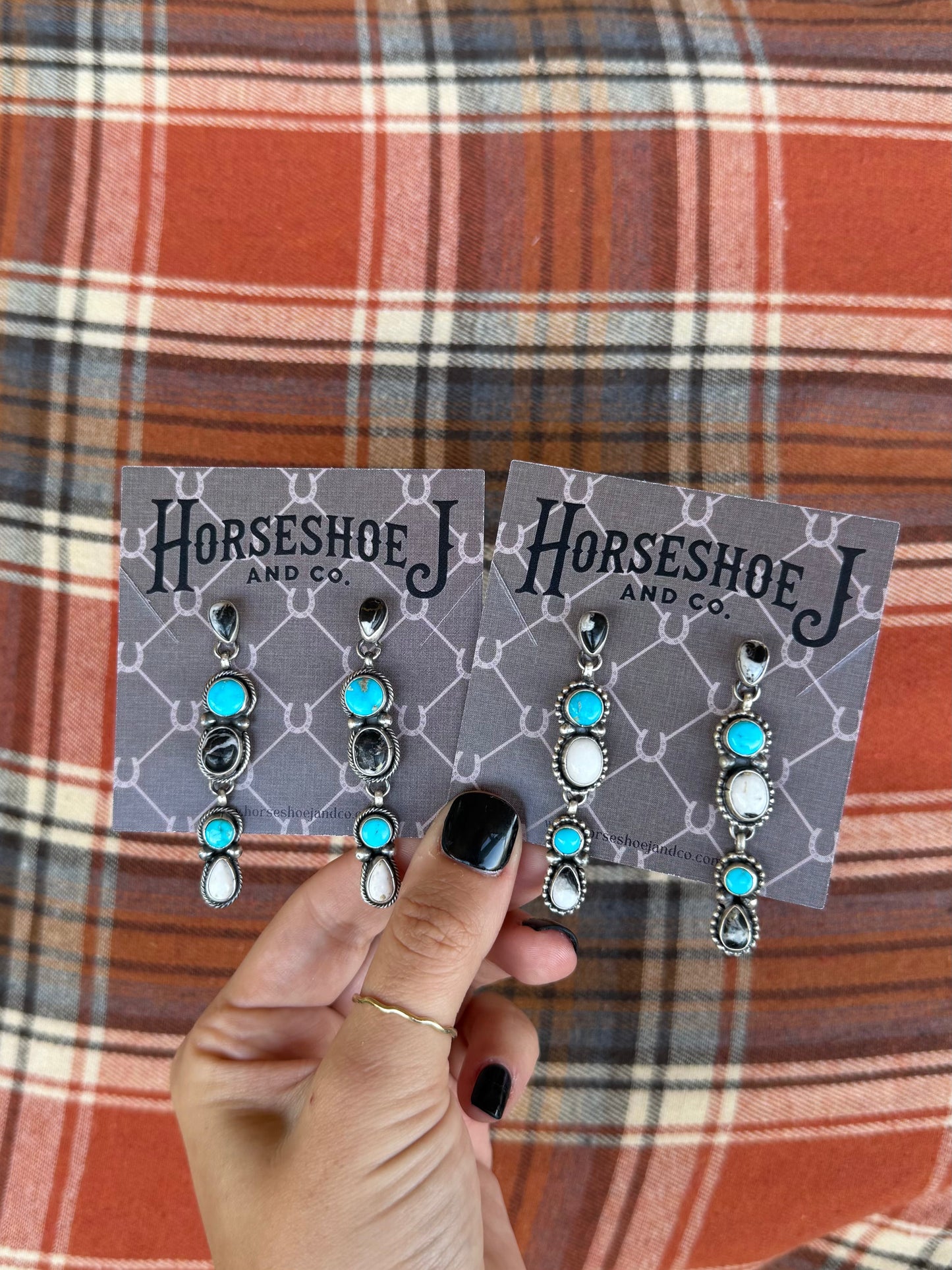 White Buffalo & Turquoise Earrings
