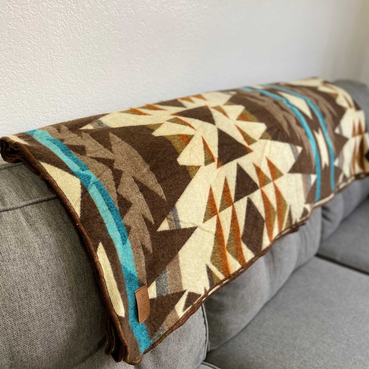 Andean Alpaca Wool Blanket - Cowboy