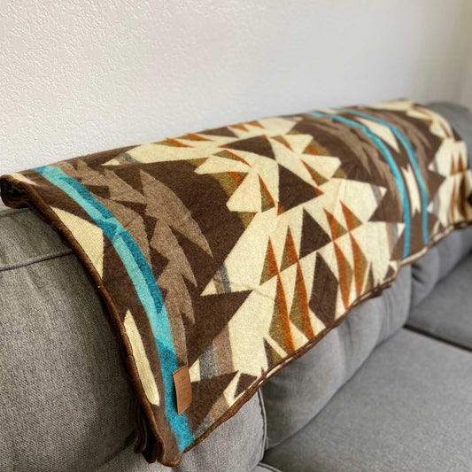 Andean Alpaca Wool Blanket - Cowboy