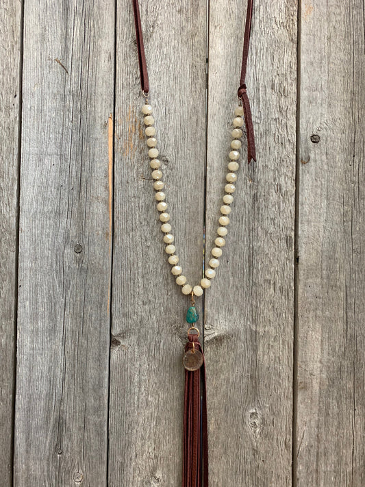 14800 Opal Crystal, Indian Penny, Turq, & Tassel