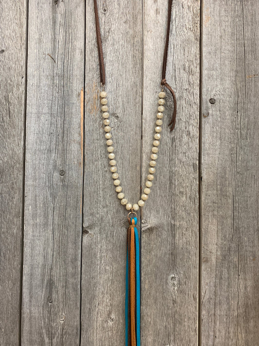 16897 Opal Crystal w/Multi Color Leather Tassel