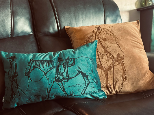 Custom Velvet Pillow | Personalized Ranch Pillow | Cattle Brand, Logo & Photo Pillow