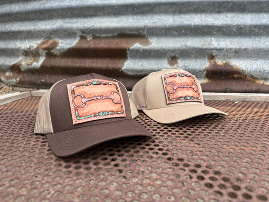 Snaffle Bit Hand Tooled Low Profile Trucker Cap