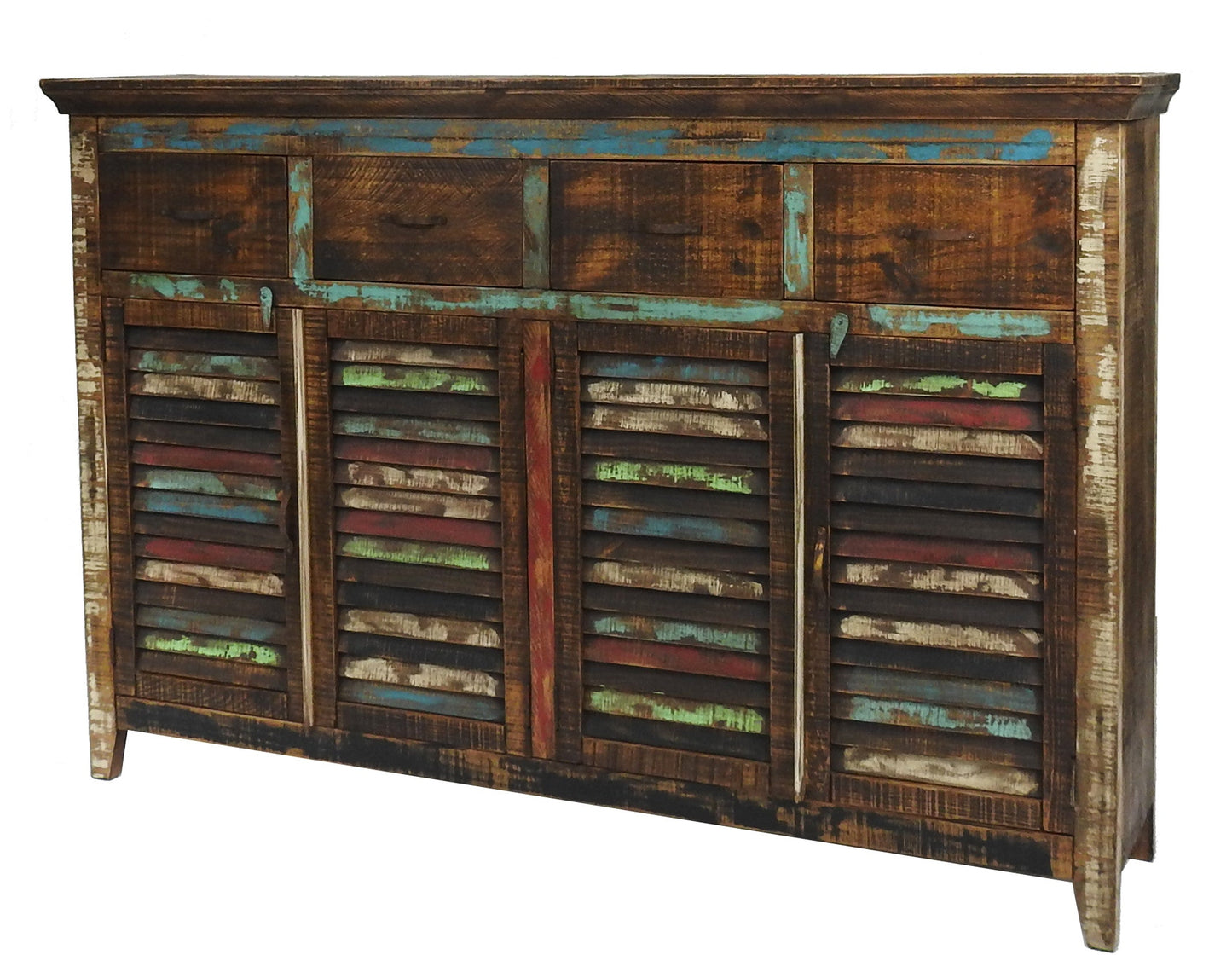 Cabana Rustic Buffet | Solid Wood Multicolor Sideboard Cabinet