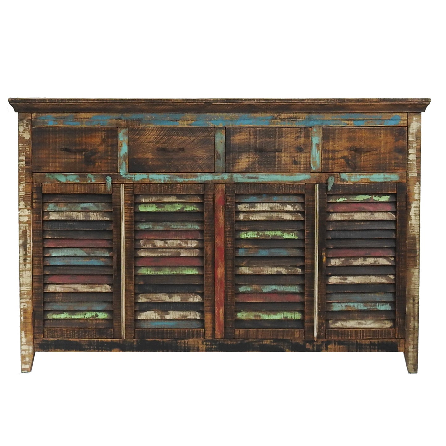 Cabana Rustic Buffet | Solid Wood Multicolor Sideboard Cabinet