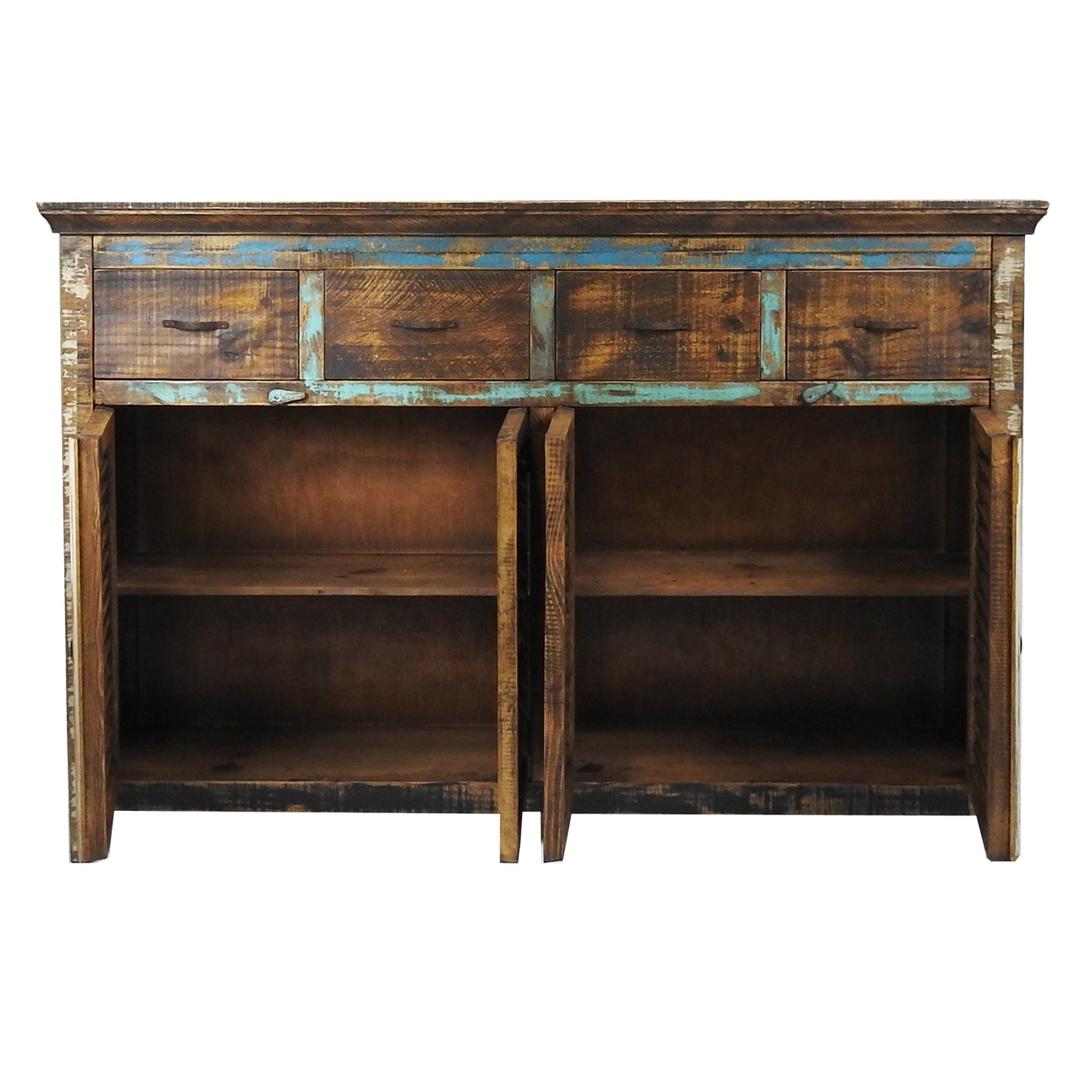Cabana Rustic Buffet | Solid Wood Multicolor Sideboard Cabinet