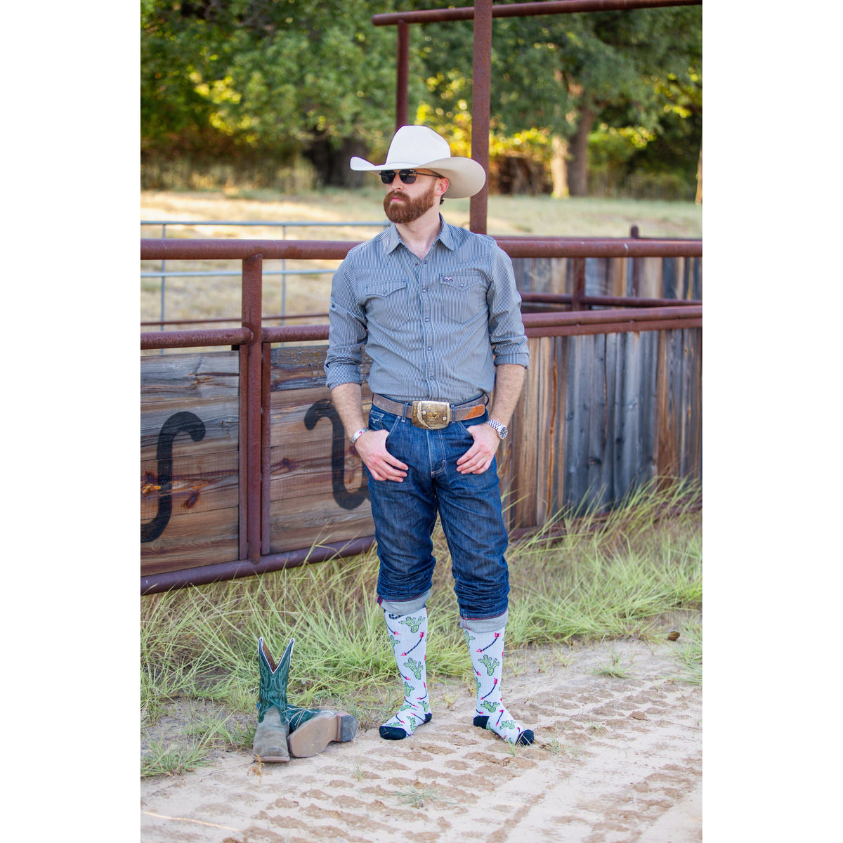 Cowboy Compass Performance Boot Socks