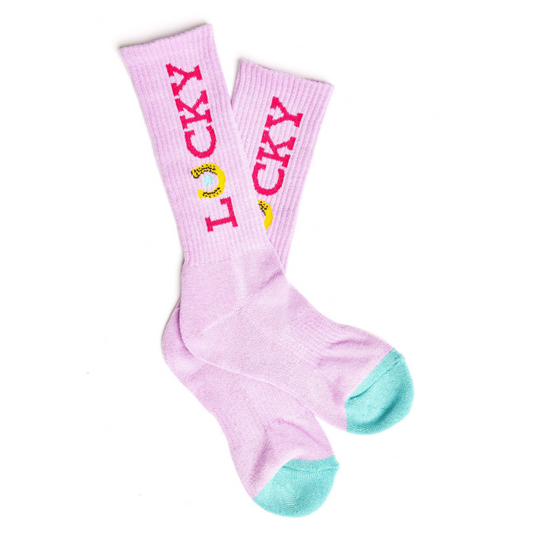 Lucky Lavender Light Pink Performance Boot Socks
