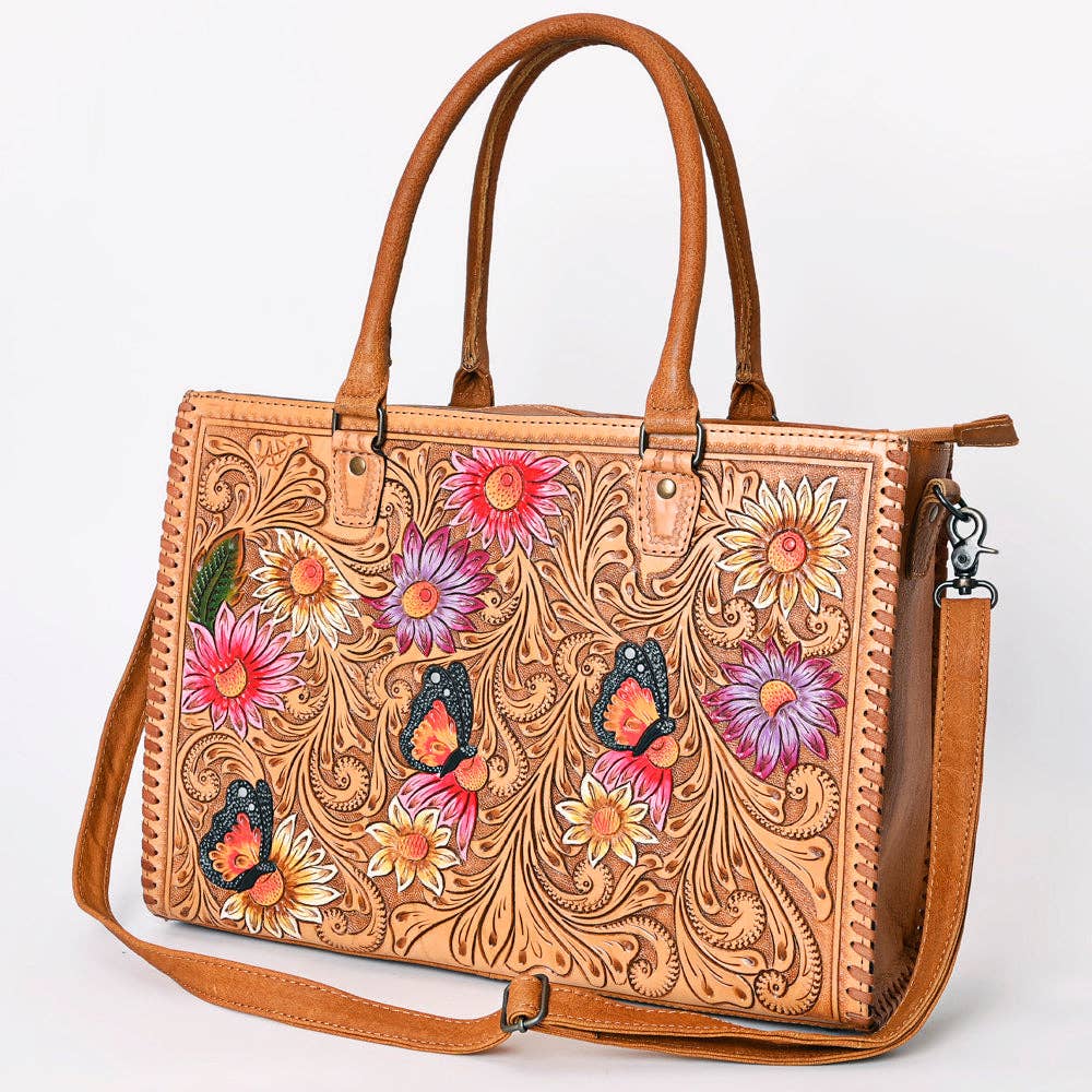 ADBG235 Tote Hand Tooled Genuine Western Leather Women Bag