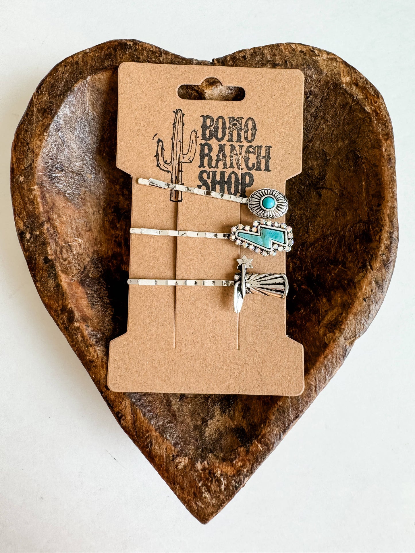 Western Hair Bobby 3 Pin Set - wedding, prom hair bridesmaid