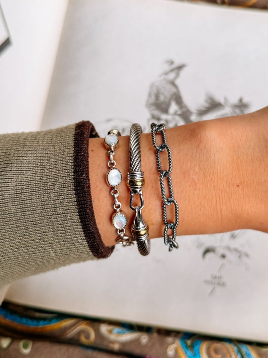Aspen Silver Rope Chain Bracelet