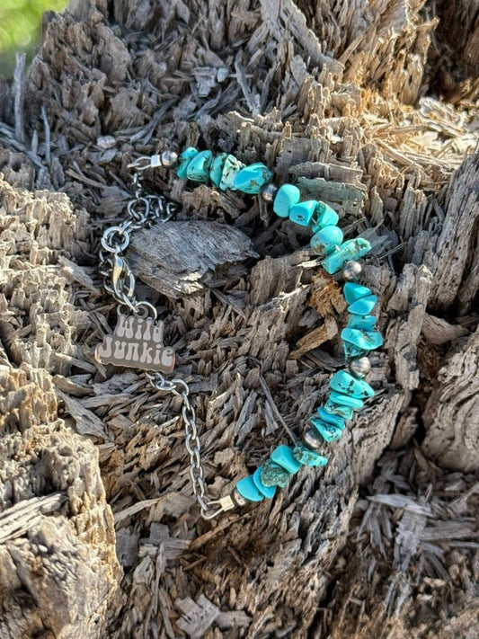 Authentic Turquoise Chips Chain Bracelet