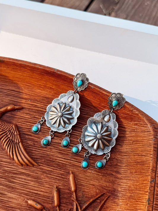 Azle Turquoise Concho Earrings