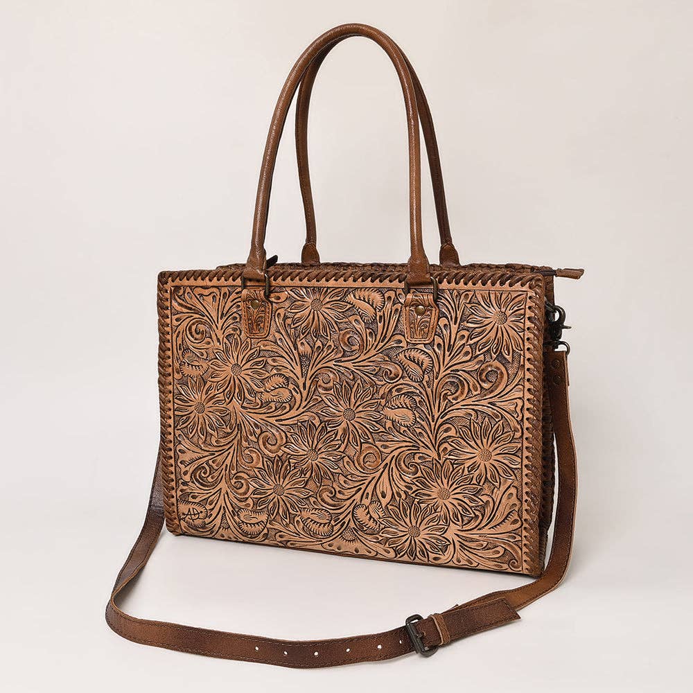 ADBG235 Tote Hand Tooled Genuine Western Leather Women Bag