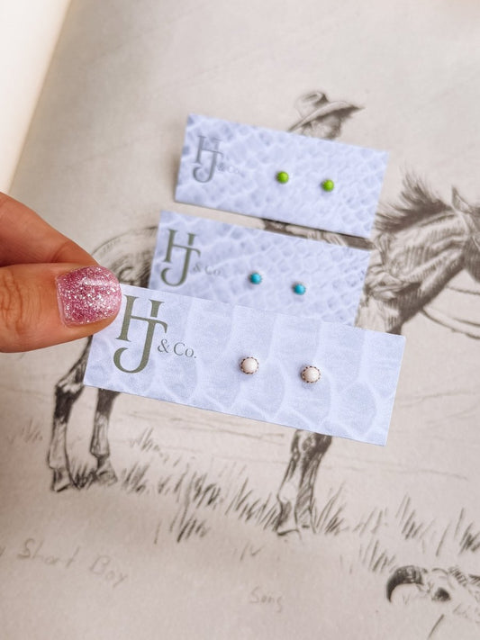 Bainville 4mm White Buffalo Studs