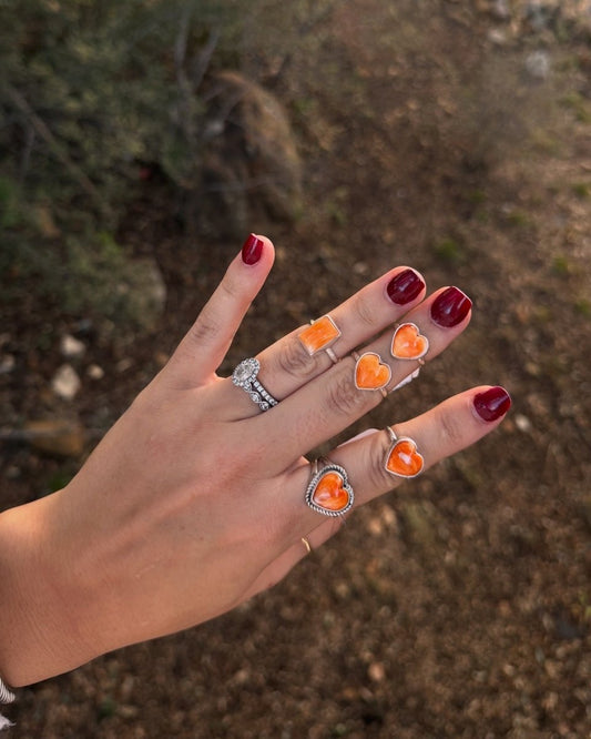 Baxter Orange Spiny Rings