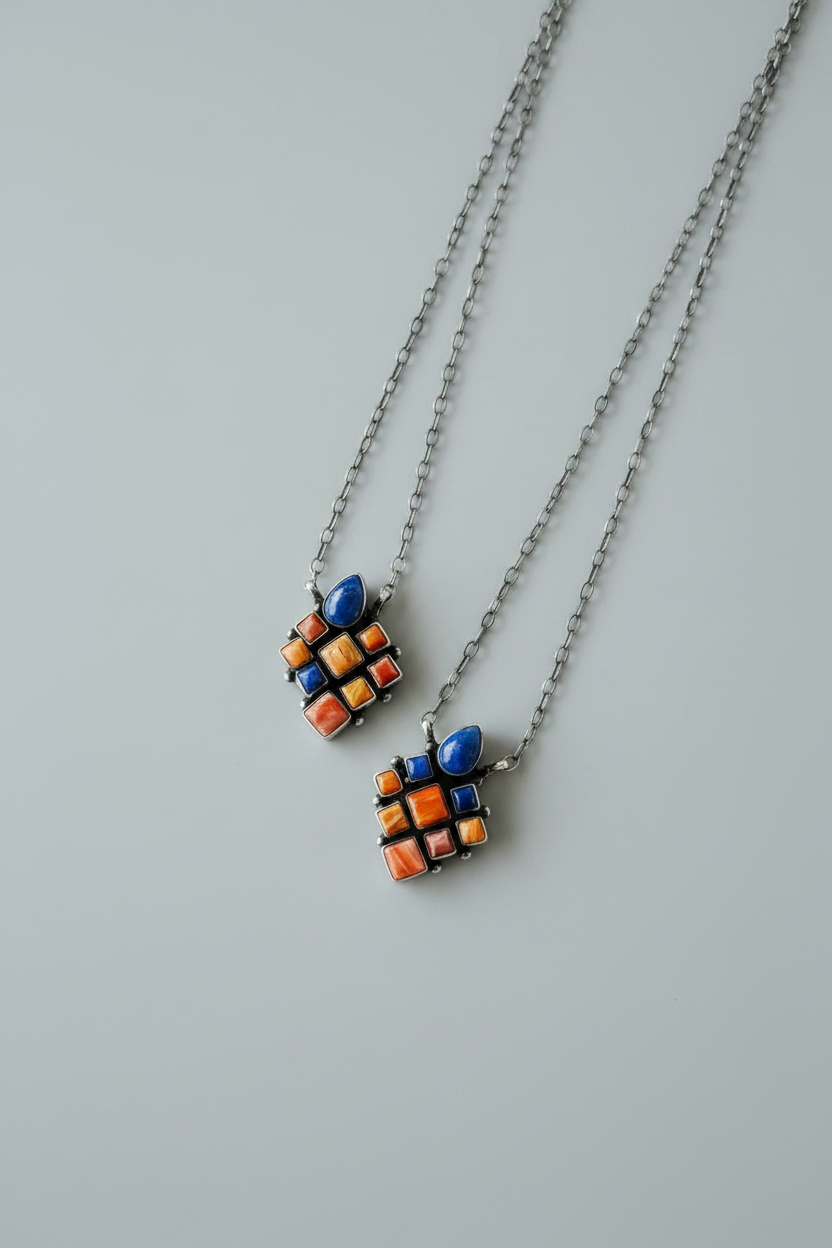 Bond Blue Lapis and Spiny Oyster Necklace