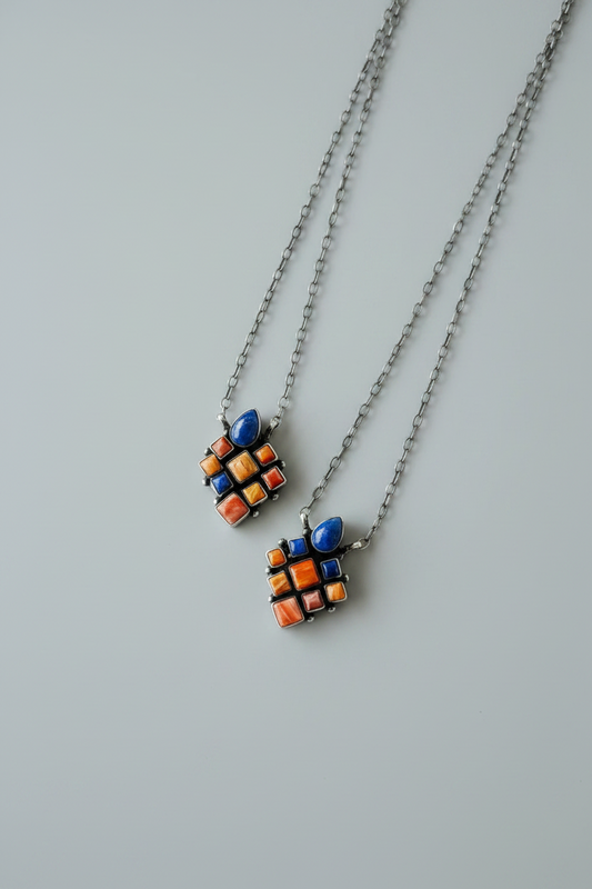 Bond Blue Lapis and Spiny Oyster Necklace