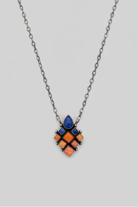 Bond Blue Lapis and Spiny Oyster Necklace