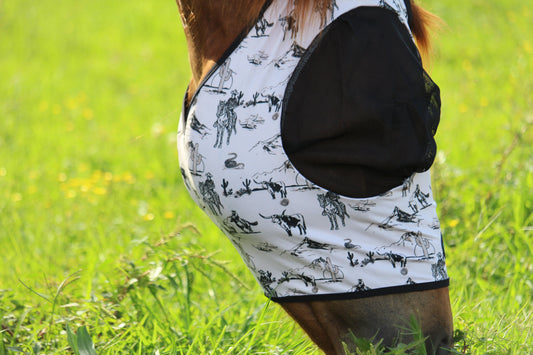 Cowboy Toile Fly Mask