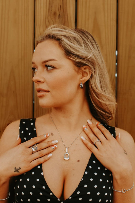 Cowgirl Luxe Blue Buckle Hoop Earrings