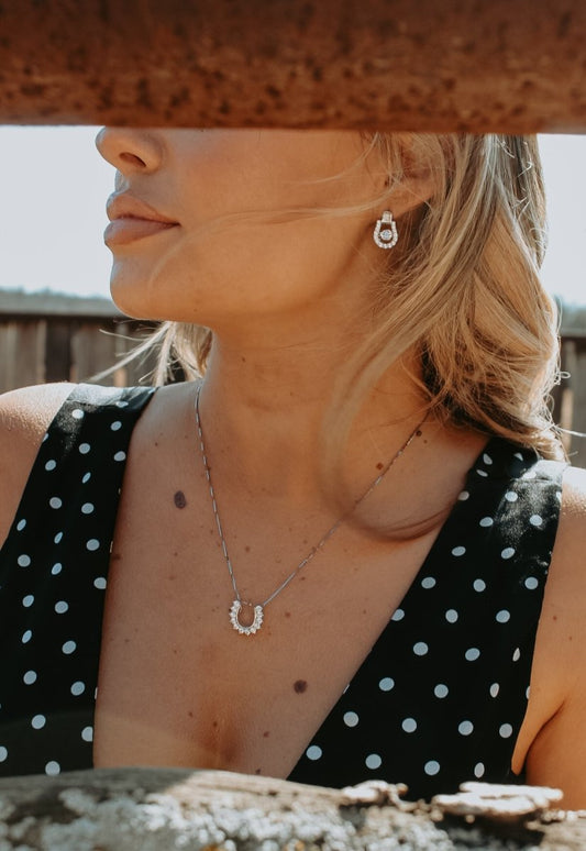 Cowgirl Luxe Dancing Stone Stirrup Earrings