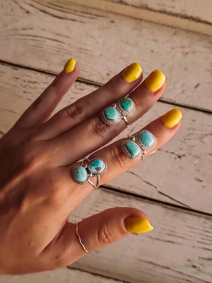 Dalhart 2 Stone Turquoise Ring