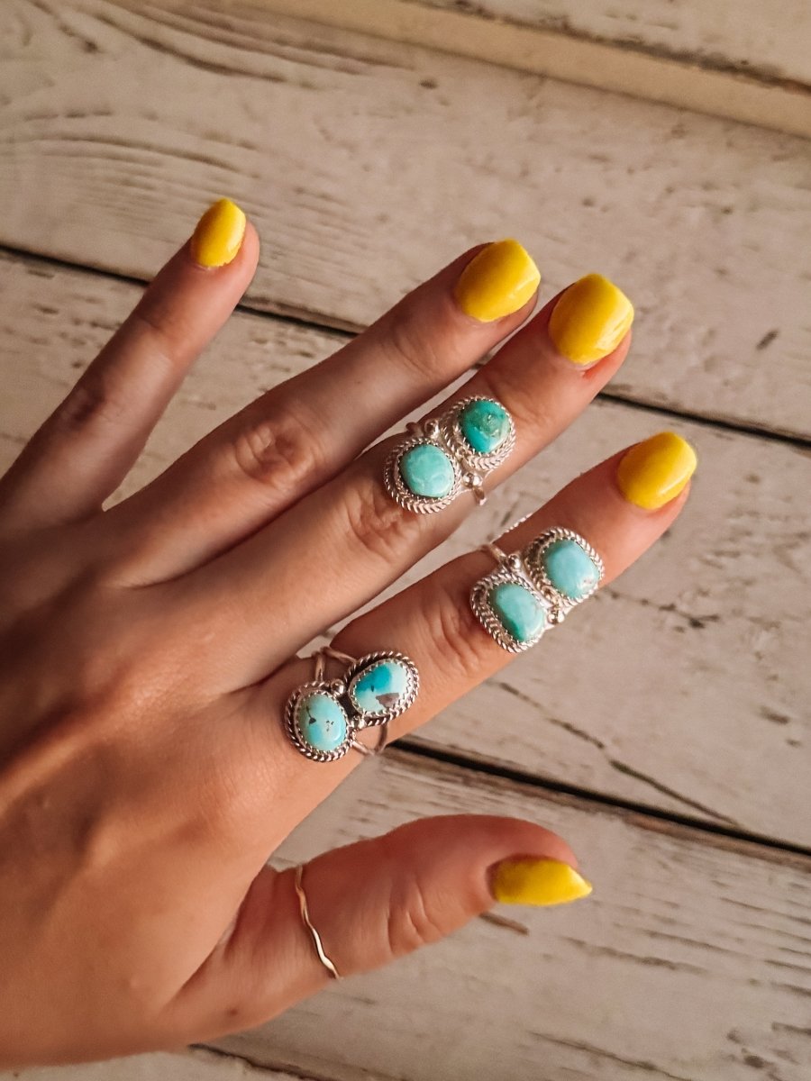 Dalhart 2 Stone Turquoise Ring